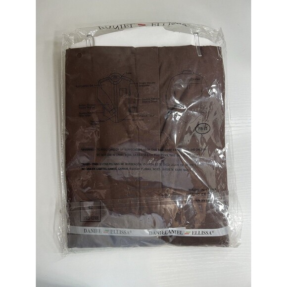 DANIEL ELLISSA MENS DRESS SHIRT BANDED COLLAR SEALED NWT 16.5 BROWN - Picture 7 of 9